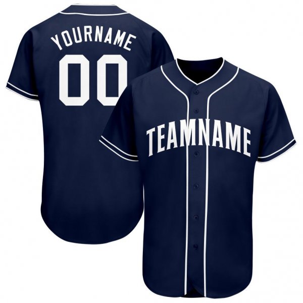 Women's Custom Navy White Baseball Jersey