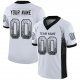 Women's Custom White Black-Silver Mesh Drift Fashion Football Jersey