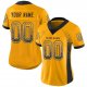 Men's Custom Gold Black-White Mesh Drift Fashion Football Jersey