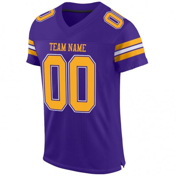 Preschool Custom Purple Gold-White Mesh Authentic Football Jersey