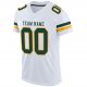 Women's Custom White Green-Gold Mesh Authentic Football Jersey