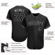 Preschool Custom Black Black-Gray Authentic Baseball Jersey