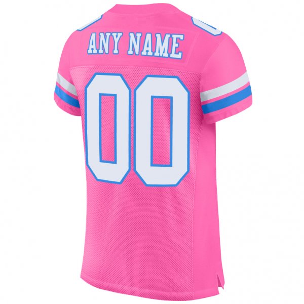 Preschool Custom Pink White-Powder Blue Mesh Authentic Football Jersey