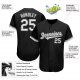 Men's Custom Black White-Gray Authentic Baseball Jersey