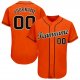 Women's Custom Orange Black-Cream Baseball Jersey