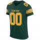 Men's Custom Green Gold-White Mesh Authentic Football Jersey