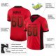 Youth Custom Scarlet Black-Gold Mesh Drift Fashion Football Jersey