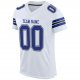 Women's Custom White Royal-Black Mesh Authentic Football Jersey