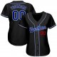 Men's Custom Black Royal-Red Authentic Baseball Jersey