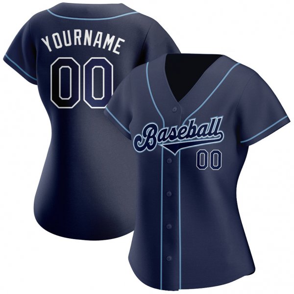 Preschool Custom Navy Navy-Powder Blue Authentic Baseball Jersey