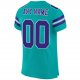 Men's Custom Aqua Purple-White Mesh Authentic Football Jersey