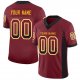 Men's Custom Burgundy Black-Gold Mesh Drift Fashion Football Jersey