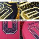 Men's Custom Navy Powder Blue-Gold Mesh Drift Fashion Football Jersey