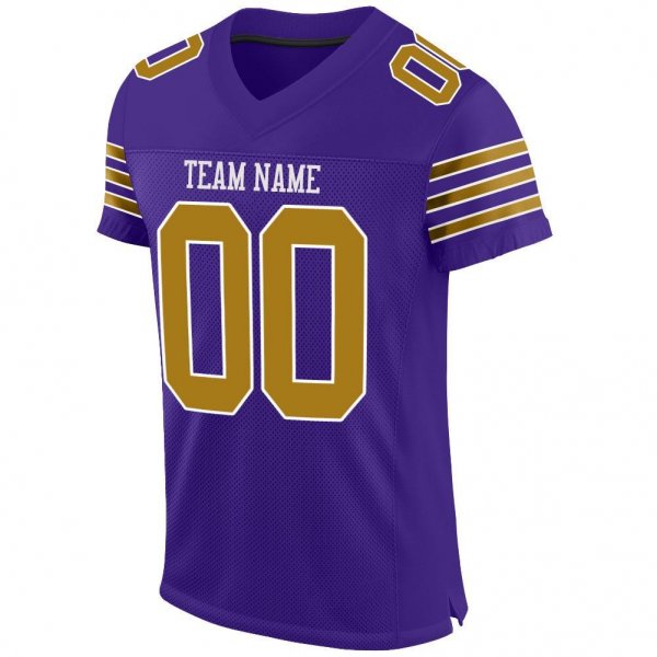 Preschool Custom Purple Old Gold-White Mesh Authentic Football Jersey