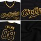 Preschool Custom Black Black-Gold Authentic Baseball Jersey