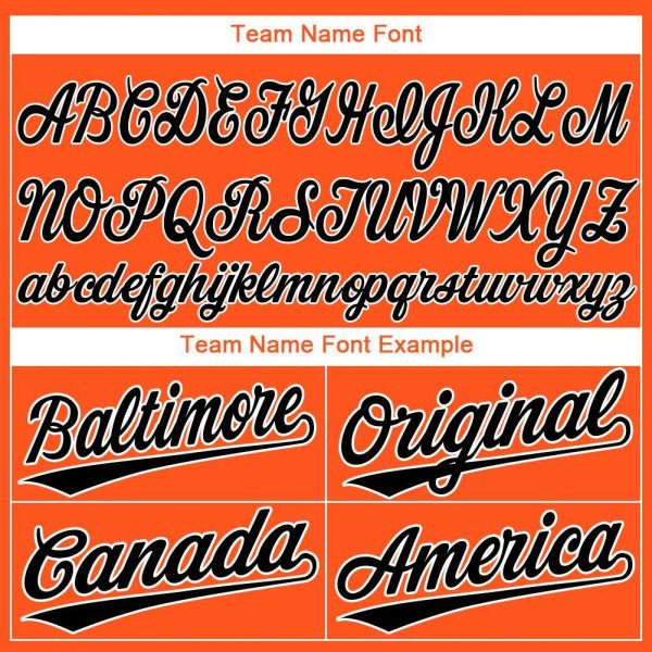 Youth Custom Orange Black-White Baseball Jersey