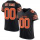 Kid's Custom Black Orange-White Mesh Authentic Football Jersey