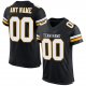 Kid's Custom Black White-Gold Mesh Authentic Football Jersey