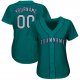 Women's Custom Aqua Gray-Navy Baseball Jersey