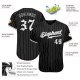 Women's Custom Black Gray Pinstripe White-Gray Authentic Baseball Jersey