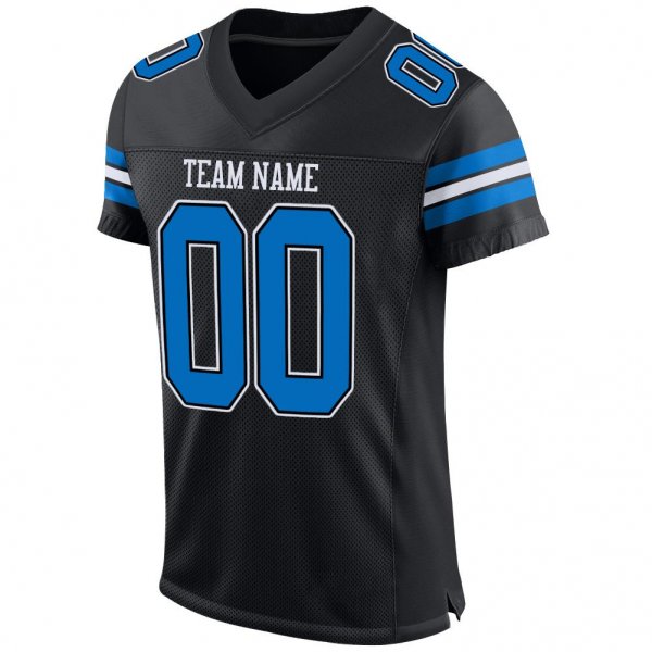 Kid's Custom Black Panther Blue-White Mesh Authentic Football Jersey