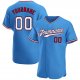 Men's Custom Powder Blue White-Red Authentic Baseball Jersey