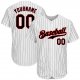 Women's Custom White Black Pinstripe Black-Red Authentic Baseball Jersey