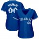 Women's Custom Royal White Baseball Jersey