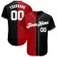 Preschool Custom Black White-Red Gray Authentic Split Fashion Baseball Jersey