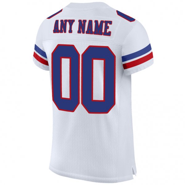 Women's Custom White Royal-Red Mesh Authentic Football Jersey