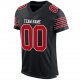 Kid's Custom Black Red-White Mesh Authentic Football Jersey