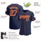 Preschool Custom Navy Orange-White Authentic Baseball Jersey