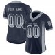 Women's Custom Navy Light Gray-White Mesh Drift Fashion Football Jersey