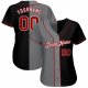 Men's Custom Black Red-Gray Authentic Split Fashion Baseball Jersey