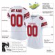 Women's Custom White Red-Black Mesh Authentic Football Jersey