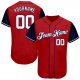 Women's Custom Red White-Navy Authentic Baseball Jersey