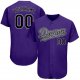 Women's Custom Purple Black-Gray Authentic Baseball Jersey