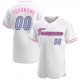 Preschool Custom White Light Blue-Pink Authentic Baseball Jersey