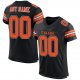 Kid's Custom Black Orange-White Mesh Authentic Football Jersey