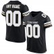 Kid's Custom Black White-Vegas Gold Mesh Authentic Football Jersey