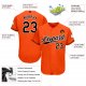 Youth Custom Orange Black-White Baseball Jersey