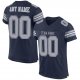 Men's Custom Navy Gray-White Mesh Authentic Football Jersey