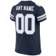 Men's Custom Navy White-Light Gray Mesh Authentic Football Jersey