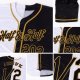 Men's Custom White-Black Old Gold Authentic Split Fashion Baseball Jersey