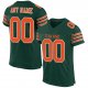 Men's Custom Green Orange-White Mesh Authentic Football Jersey