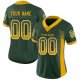 Men's Custom Green Gold-White Mesh Drift Fashion Football Jersey