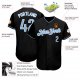 Kid's Custom Black Light Blue-White Authentic Baseball Jersey