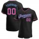 Kid's Custom Black Pink-Light Blue Authentic Baseball Jersey