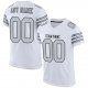 Women's Custom White Silver-Black Mesh Authentic Football Jersey