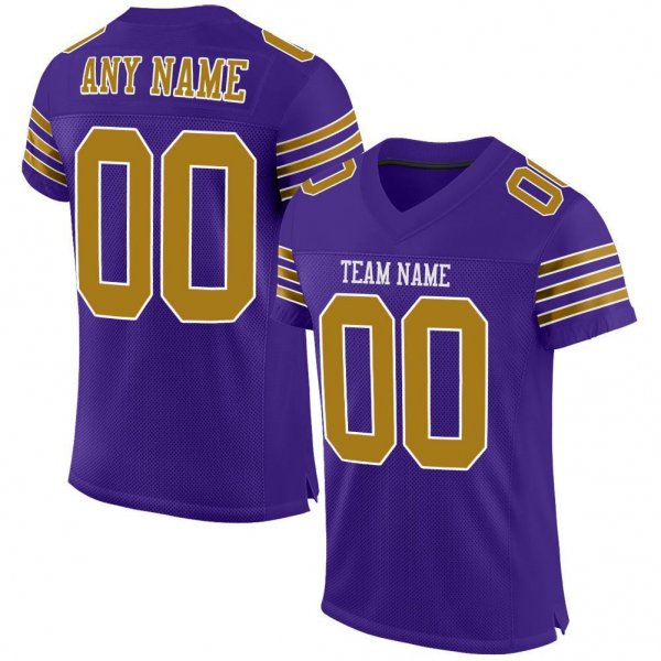 Preschool Custom Purple Old Gold-White Mesh Authentic Football Jersey